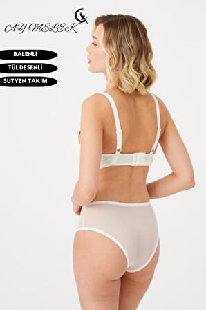 Sütyen Takım Askılarında Tül Detaylı Balenli C-Cap