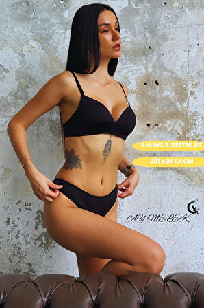 Sütyen Takımı B-Cap Balensiz Desteksiz Özel Tasarım Mikro Kumaş
