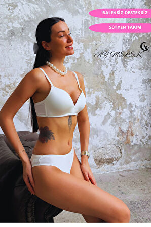 Sütyen Takımı B-Cap Balensiz Desteksiz Özel Tasarım Mikro Kumaş