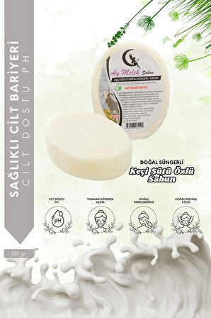 Keçi Sütü Özlü- Doğal Banyo Süngerli Sabun