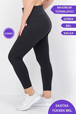 Kadın Tayt Yüksek Bel Toparlayıcı Sıkılaştırıcı İç Göstermeyen Mevsimlik Likralı Tayt