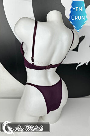 Kadın Sütyen Takımı Taşlı Yıldız Detaylı Fantazi Alt Üst Takım