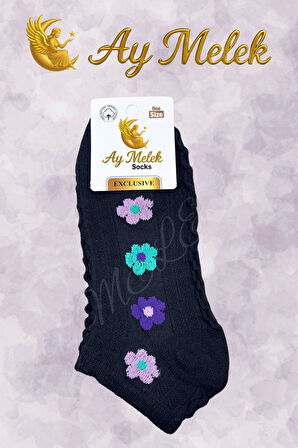 Kadın Çorap (4 Çift) Doğal Pamuklu Desenli Yetişkin Kız Çocuk Çorabı