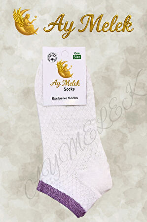 Kadın Çorap (4 Çift) Doğal Pamuklu Desenli Yetişkin Kız Çocuk Çorabı