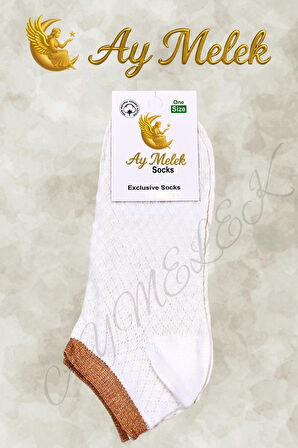 Kadın Çorap (4 Çift) Doğal Pamuklu Desenli Yetişkin Kız Çocuk Çorabı