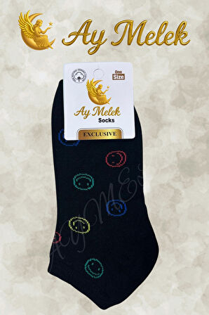 Kadın Çorap (4 Çift) Doğal Pamuklu Desenli Yetişkin Kız Çocuk Çorabı