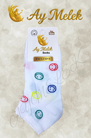 Kadın Çorap (4 Çift) Doğal Pamuklu Desenli Yetişkin Kız Çocuk Çorabı