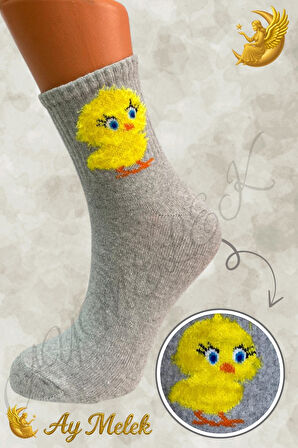 Kadın Çorap (8 Çift) Doğal Pamuklu Desenli Yetişkin Kız Çocuk Çorap