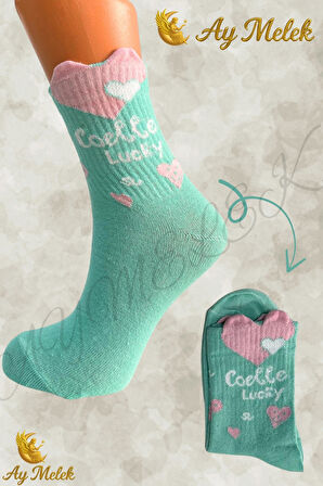 Kadın Çorap (8 Çift) Doğal Pamuklu Desenli Yetişkin Kız Çocuk Çorap