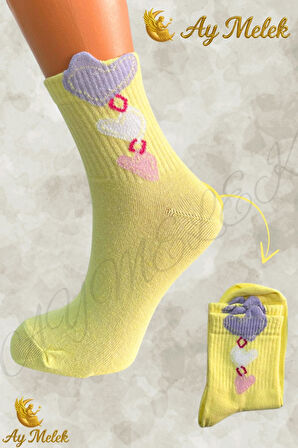 Kadın Çorap (8 Çift) Doğal Pamuklu Desenli Yetişkin Kız Çocuk Çorap