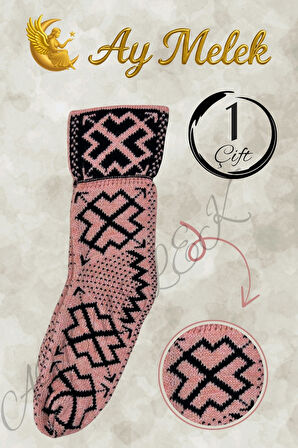 Kadın Yün Çorap (3 Çift) Doğal Lambswool Yünlü Özbek - Türkmen Yün Çorap