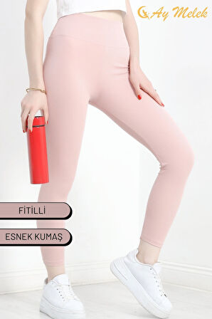 Kadın Tayt Yüksek Bel Toparlayıcı İç Göstermeyen Mevsimlik Fitilli Tayt