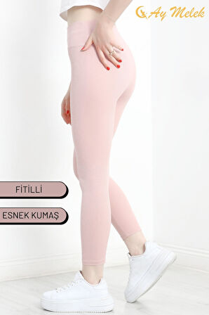 Kadın Tayt Yüksek Bel Toparlayıcı İç Göstermeyen Mevsimlik Fitilli Tayt