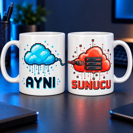 Aynı Sunucu 2`li Porselen Kupa Seti - MODEL 700