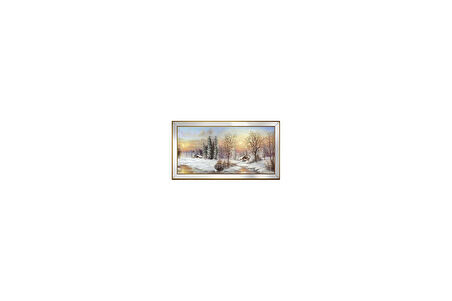 Ayna Çerçeveli Kanvas Tablo (70X130 Cm)