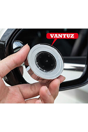 Yuvarlak Dönerli Oto Motosiklet Kör Nokta Aynası Vantuzlu Model  2'li Krom