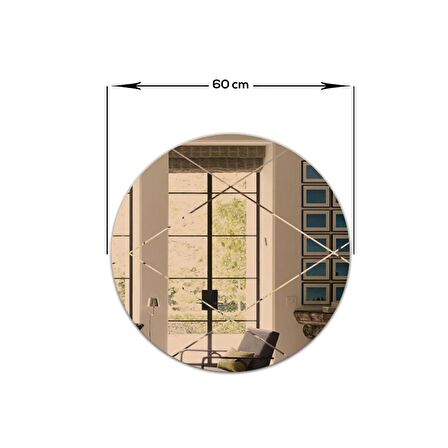 Ayna | Bronz Ayna | Baklava Kanallı | Çap60cm