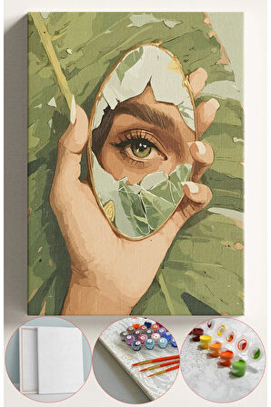 Sayılarla Boyama Seti Numaralı Tuval Fırça Boya 40x50 Cm - AYNA VE GÖZ