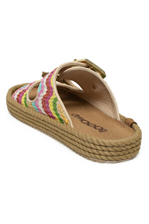 Bohonomad Sydney-Z Hasir Çok Renkli Kadın Terlik