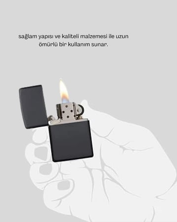 Metal Gövdeli Tasarım Çakmak Mat Yüzeyli ve Ergonomik Tutma Özellikli
