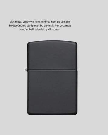 Metal Gövdeli Tasarım Çakmak Mat Yüzeyli ve Ergonomik Tutma Özellikli
