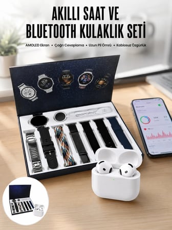2025 Model Akıllı Saat ve Yeni Nesil Pro Bluetooth Kulaklık ANC Özelliği