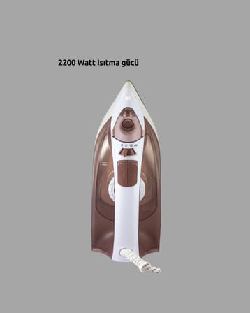 Buharlı Ütü 2200W Seramik Taban 300 ml Kahverengi Dikey Ütüleme