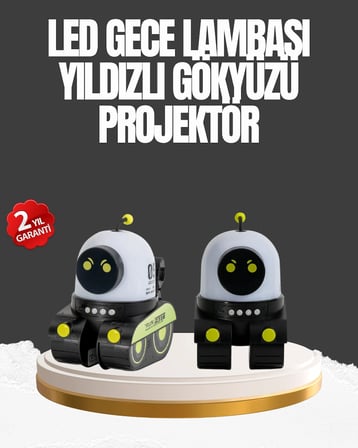 Çocuk Odası İçin Müzikli ve Işıklı Robot Projektör