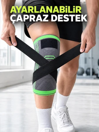 Kadın Erkek Sporcu Dizliği Esnek Örme Ayarlanabilir Bantlı Diz Desteği