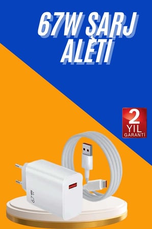 67W Hızlı Şarj Yüksek Voltaj Korumalı Type C Şarj Adaptörü