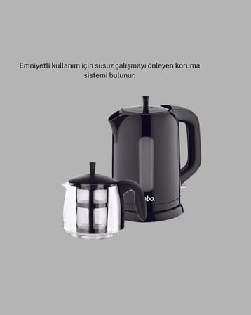 Sinbo STM 5840 Elektrikli Çay Makinesi 1800W Cam Demlik ve Sıcak Tutma Özellikli