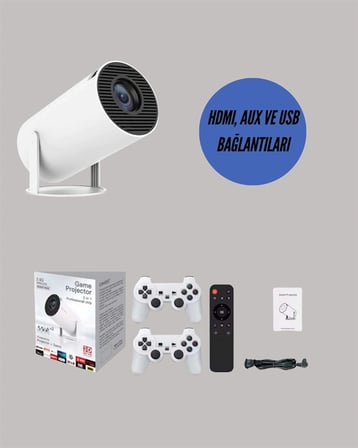 10.000 Oyun Destekli, Çift Kollu 4K Projeksiyon – HDMI, USB, AUX, Ethernet Yok Yeni Nesil