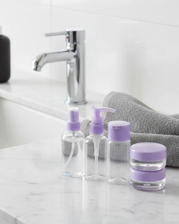5 Parça Seyahat Banyo Seti 30 ml Şeffaf Taşınabilir Şişe Seti