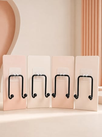 4'lü Yapışkanlı Askı Seti Mutfak Banyo ve Ev İçin Duvar Askısı