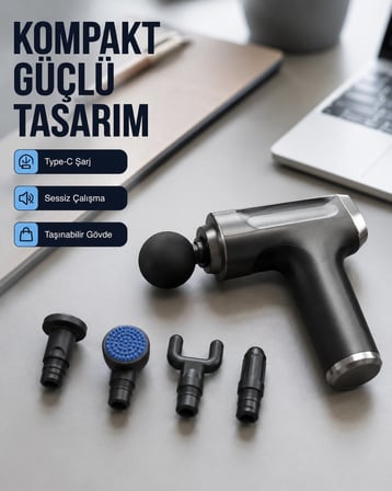 Kas Yorgunluğu Giderici Vücut Masaj Tabancası Yeni Nesil