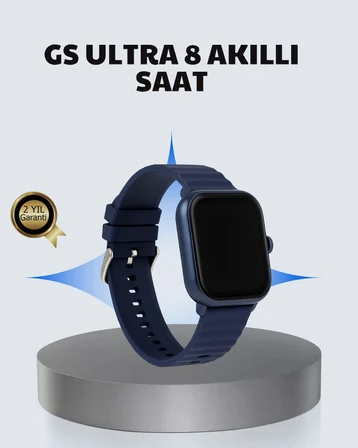 Akıllı Saat 360 mAh Çoklu Spor Modlu Lacivert Siyah Kordon