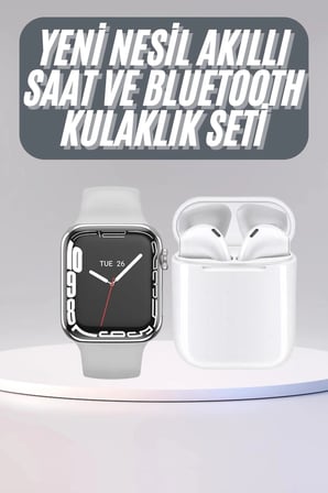 Akıllı Saat Kulaklık Hediyeli Uyku ve Sağlık Takibi Yapabilen Uzun Ömürlü