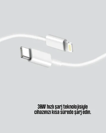 Aşırı Şarj ve Pil Koruması ile Akıllı Çipli Lightning Kablo 1.2m