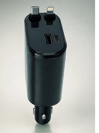 4 Cihazı Aynı Anda Şarj Eden Araç Şarj Cihazı USB-A, USB-C, Type-C ve Lightning Destekli