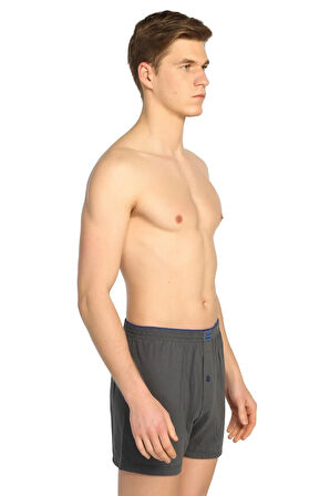 Erkek Füme Pamuklu Düğmeli Paçalı Boxer Külot 6'lı Paket (model No-0117)