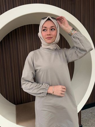 Alt Üst İkili Fermuarlı Cepli Günlük Tesettür Eşofman Takım