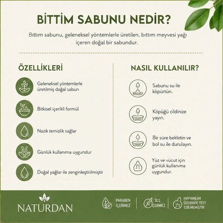 Bıttım Sabunu Doğal El Yapımı 100g-3 adet