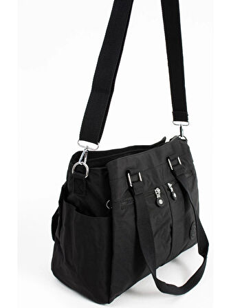 Sanmorris Kadın Büyük Su Geçirmez Krinkle Kumaş Çapraz ve Omuz Çantası 3026