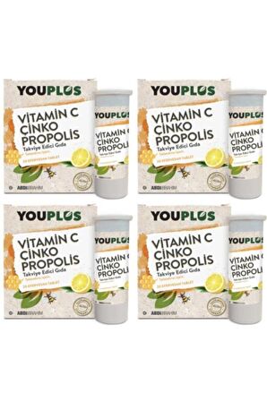 Vitamin C Çinko Propolis 20 Efervesan Tablet 4'lü