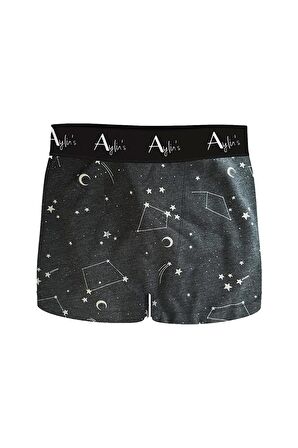 Erkek Pamuk Baskılı Düz Premium 2'li Boxer Seti