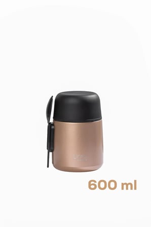 Paslanmaz Çelik Vakumlu Yemek Termosu Taşınabilir 600ml Bronz