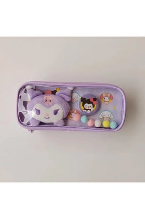 Sevimli Kuromiii Kedi Desenli Peluş Şeffaf Kalem Kutusu