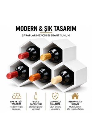 Kahverengi Özel Renk Nostaji Modern Yatay Tasarım 5 Hazneli Şarap Şişe Stan