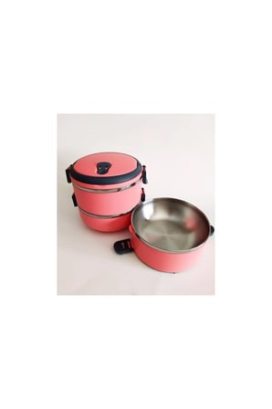2 Katlı Sefer Tası Yemek Termosu (Pudra Pembe)