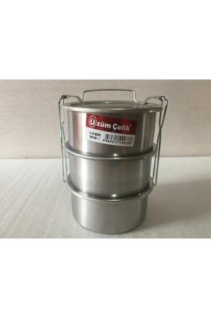 3 Lü Sefer Tası 1 Kişilik Yemek Saklama Kabı 13X5 CM